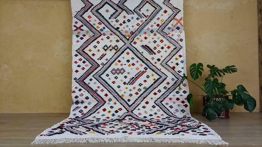 Handmade Boucherouite Rug - 295 x 183 cm (9.68 x 6 ft)