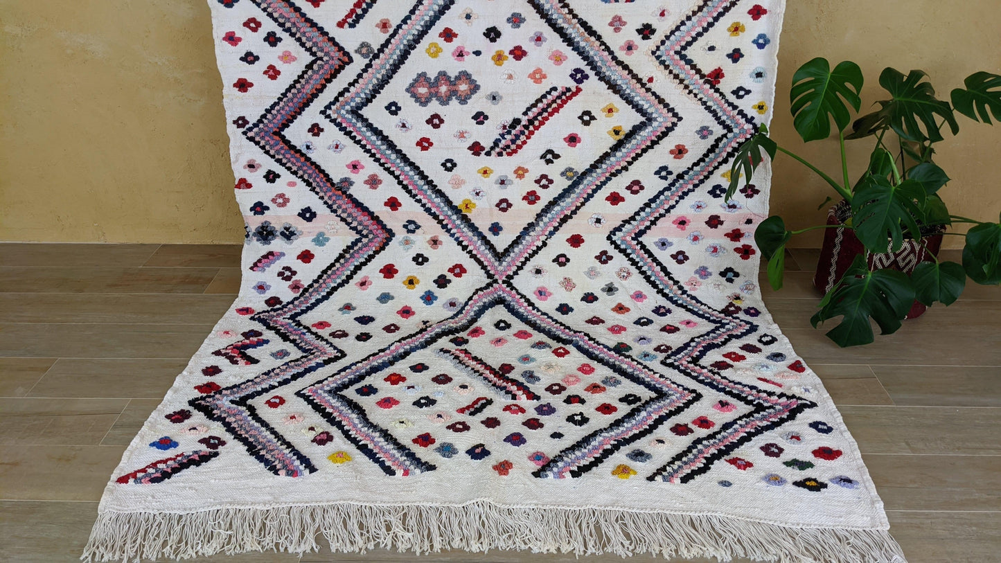 Handmade Boucherouite Rug - 295 x 183 cm (9.68 x 6 ft)