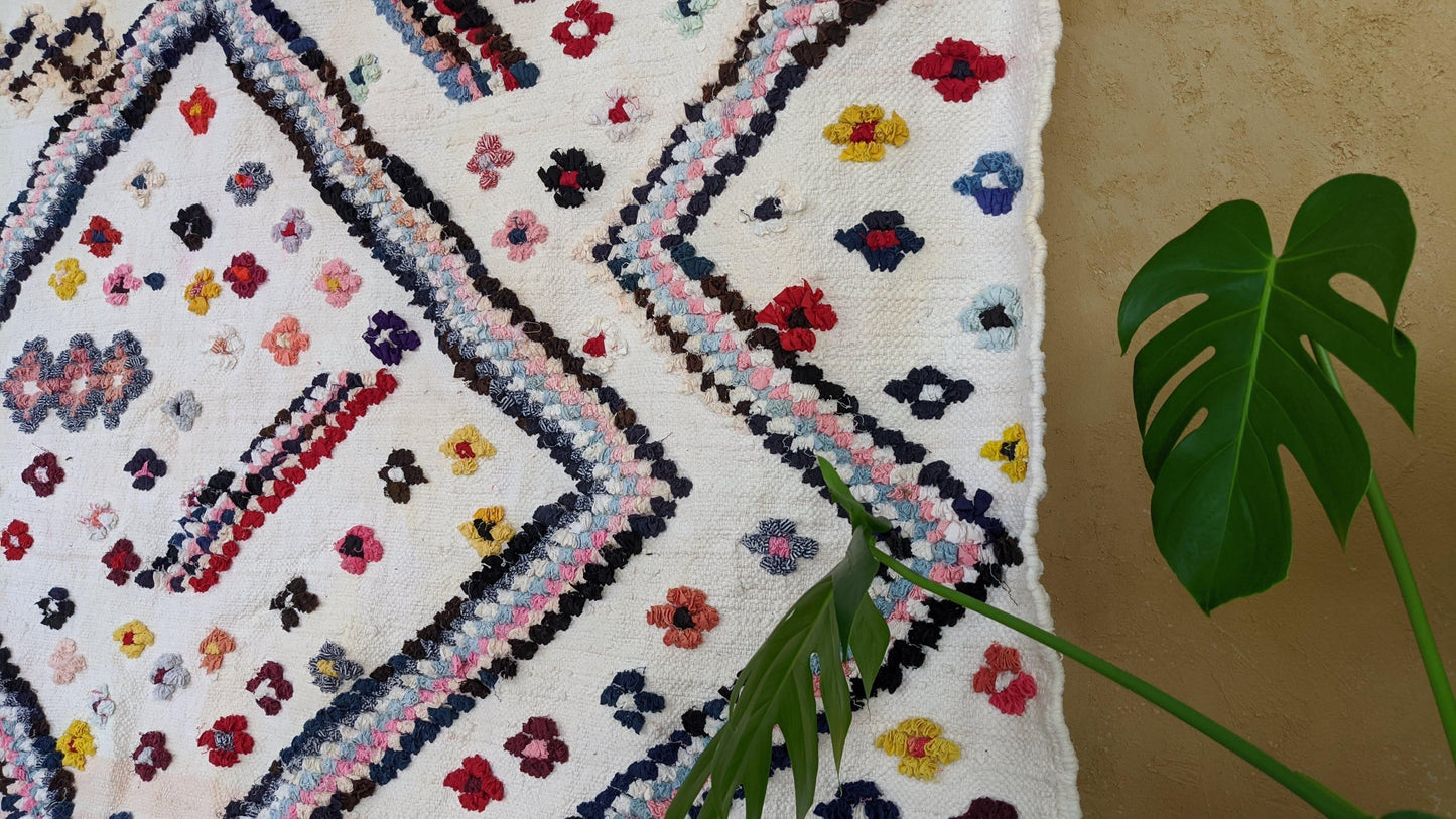 Handmade Boucherouite Rug - 295 x 183 cm (9.68 x 6 ft)