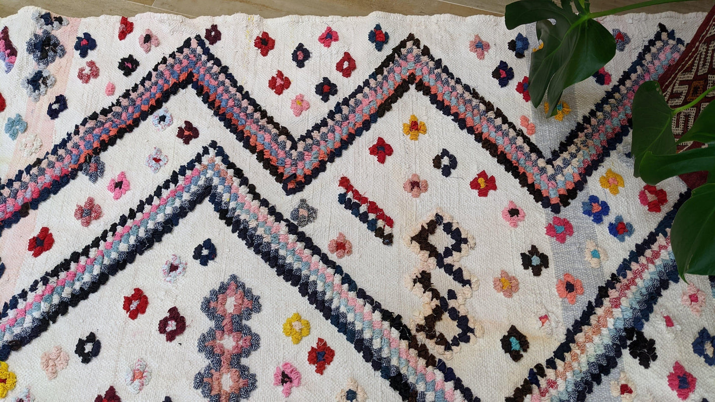 Handmade Boucherouite Rug - 295 x 183 cm (9.68 x 6 ft)