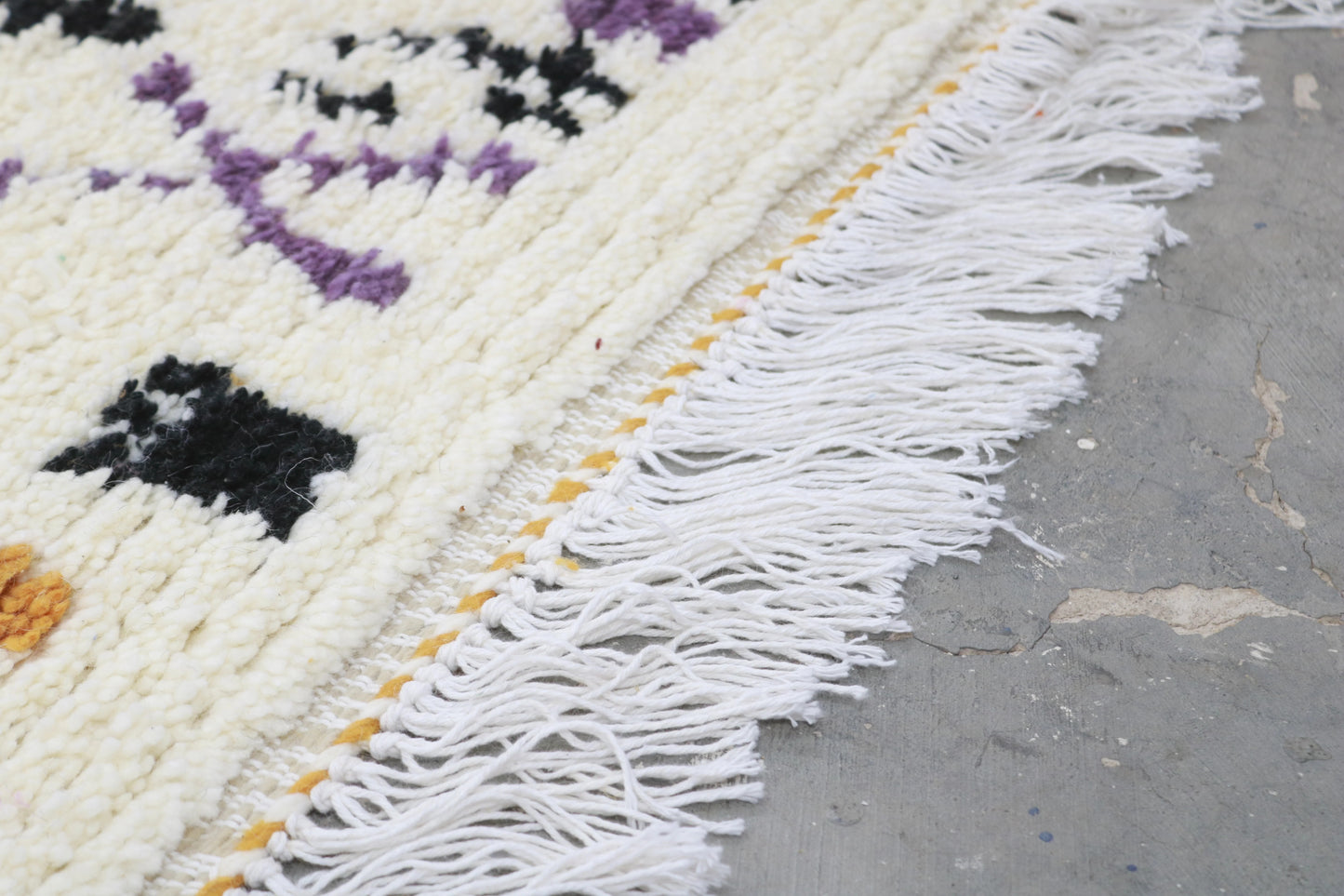Large Handmade Azilal Rug - 310 x 215 cm (Abstract, Purple, Black &amp; Ochre)
