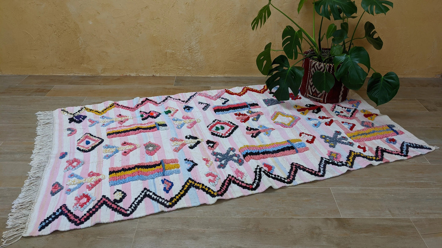 Boucherouite Rug - 215 x 115 cm (7.05 x 3.77 ft)