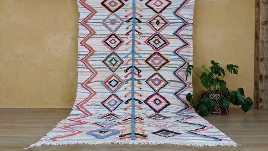 Large Handmade Boucherouite Rug - 300 x 175 cm (9.84 x 5.74 ft)